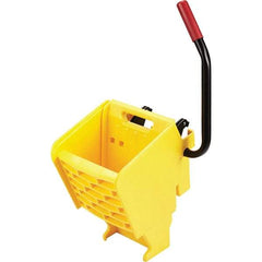 Rubbermaid - 35 Qt Plastic Wringer - 15.8" Long x 31.1" High x 13.4" Wide, Yellow, Metal Handle - Exact Tool & Supply