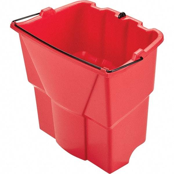 Rubbermaid - 35 Qt Plastic Bucket - 15.2" Long x 14" High x 9.8" Wide, Red - Exact Tool & Supply