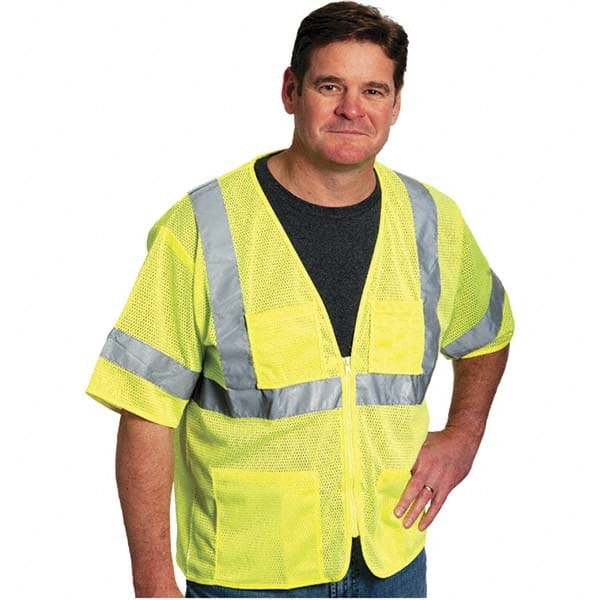 PIP - Size L Yellow Mesh General Purpose High Visibility Vest - Exact Tool & Supply