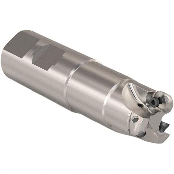 Seco - 20mm Cutting Diam, 32mm Shank Diam, 6mm Max Depth of Cut, Weldon Shank Indexable Copy End Mill - 3 Inserts, RP.. 1204 Insert, 217.29I-06 Toolholder, Steel, Through Coolant - Exact Tool & Supply