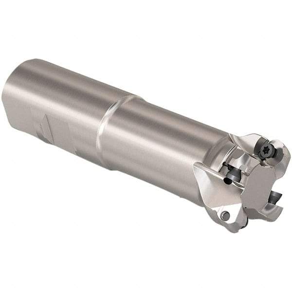 Seco - 28mm Cutting Diam, 32mm Shank Diam, 6mm Max Depth of Cut, Weldon Shank Indexable Copy End Mill - 4 Inserts, RP.. 1204 Insert, 217.29I-06 Toolholder, Steel, Through Coolant - Exact Tool & Supply