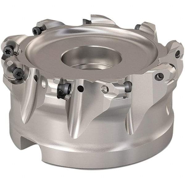 Seco - 89.6mm Cut Diam, 6mm Max Depth, 1-1/2" Arbor Hole, 9 Inserts, RP..1204 Insert Style, Indexable Copy Face Mill - R220.29 Cutter Style, 8,800 Max RPM, 2 High, Through Coolant, Series R220.29 - Exact Tool & Supply
