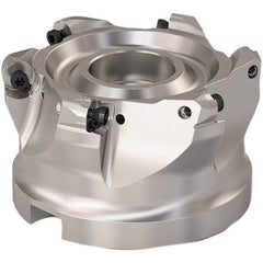 Seco - 72mm Cut Diam, 6mm Max Depth, 32mm Arbor Hole, 6 Inserts, RP..1204 Insert Style, Indexable Copy Face Mill - R220.29 Cutter Style, 9,500 Max RPM, 50mm High, Through Coolant, Series R220.29 - Exact Tool & Supply