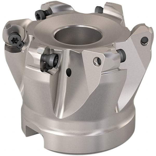 Seco - 54mm Cut Diam, 6mm Max Depth, 27mm Arbor Hole, 6 Inserts, RP..1204 Insert Style, Indexable Copy Face Mill - R220.29 Cutter Style, 10,900 Max RPM, 50mm High, Through Coolant, Series R220.29 - Exact Tool & Supply