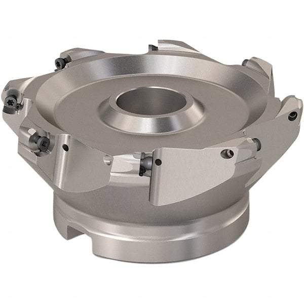 Seco - 125mm Cut Diam, 6mm Max Depth, 40mm Arbor Hole, 8 Inserts, RP..1204 Insert Style, Indexable Copy Face Mill - R220.29 Cutter Style, 7,600 Max RPM, 63mm High, Through Coolant, Series R220.29 - Exact Tool & Supply