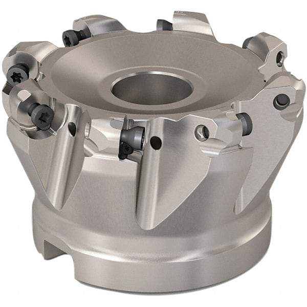 Seco - 68mm Cut Diam, 6mm Max Depth, 27mm Arbor Hole, 8 Inserts, RP..1204 Insert Style, Indexable Copy Face Mill - R220.29 Cutter Style, 10,000 Max RPM, 50mm High, Through Coolant, Series R220.29 - Exact Tool & Supply