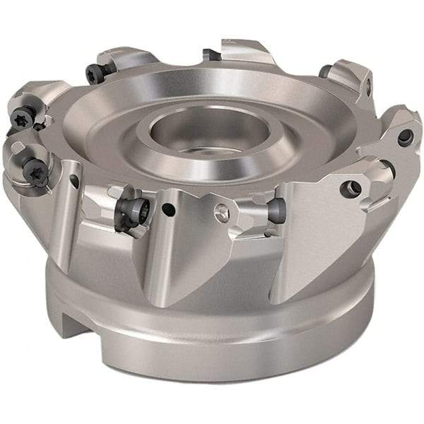Seco - 88mm Cut Diam, 6mm Max Depth, 32mm Arbor Hole, 9 Inserts, RP..1204 Insert Style, Indexable Copy Face Mill - R220.29 Cutter Style, 8,800 Max RPM, 50mm High, Through Coolant, Series R220.29 - Exact Tool & Supply