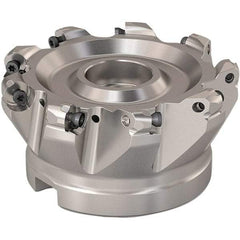 Seco - 88mm Cut Diam, 6mm Max Depth, 32mm Arbor Hole, 9 Inserts, RP..1204 Insert Style, Indexable Copy Face Mill - R220.29 Cutter Style, 8,800 Max RPM, 50mm High, Through Coolant, Series R220.29 - Exact Tool & Supply