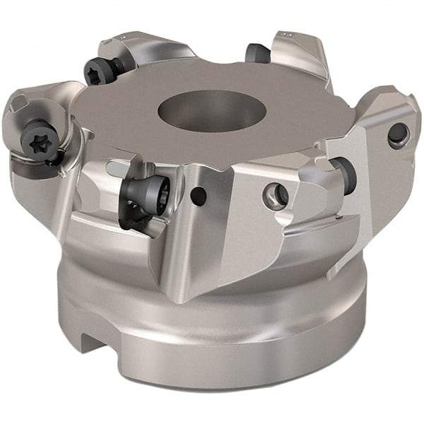 Seco - 51.5mm Cut Diam, 6mm Max Depth, 3/4" Arbor Hole, 6 Inserts, RP..1204 Insert Style, Indexable Copy Face Mill - R220.29 Cutter Style, 11,200 Max RPM, 1-1/2 High, Through Coolant, Series R220.29 - Exact Tool & Supply