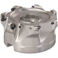 Seco - 89.6mm Cut Diam, 6mm Max Depth, 1-1/2" Arbor Hole, 7 Inserts, RP..1204 Insert Style, Indexable Copy Face Mill - R220.29 Cutter Style, 8,800 Max RPM, 2 High, Through Coolant, Series R220.29 - Exact Tool & Supply