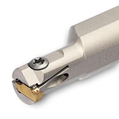 Indexable Grooving Toolholder:  TTSIR9.5-12.5-2,  0.0630″ Max Groove Width 0.0940″ Max Depth,  Uses TDI 2, SC*T 2 & TSL 2 Inserts,  Through Coolant