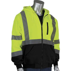 PIP - Size S Black & Hi-Vis Yellow High Visibility Long Sleeve Sweatshirt - Exact Tool & Supply