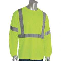 PIP - Size 5XL Hi-Vis Yellow High Visibility Long Sleeve T-Shirt - Exact Tool & Supply