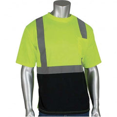 PIP - Size S Black & Hi-Vis Yellow High Visibility Short Sleeve T-Shirt - Exact Tool & Supply