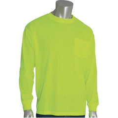 PIP - Size 4XL Hi-Vis Yellow High Visibility Long Sleeve T-Shirt - Exact Tool & Supply