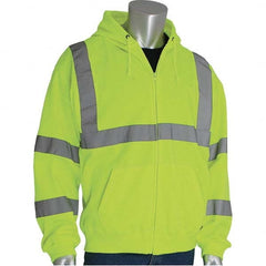 PIP - Size 5XL Hi-Vis Yellow High Visibility Long Sleeve Sweatshirt - Exact Tool & Supply