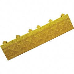 Ergo Advantage - 18" Long x 4" Wide x 1" Thick, Anti-Fatigue Modular Matting Anti-Fatigue Flooring - Male, 1 Interlocking Side, Yellow, For Dry & Wet Areas - Exact Tool & Supply