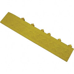 Ergo Advantage - 22" Long x 4" Wide x 1" Thick, Anti-Fatigue Modular Matting Anti-Fatigue Flooring - Male, 1 Interlocking Side, Yellow, For Dry & Wet Areas - Exact Tool & Supply