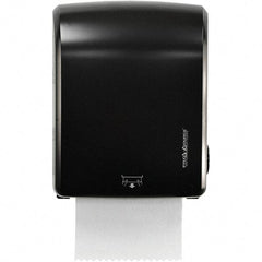 PRO-SOURCE - Hands Free, Plastic Paper Towel Roll Cabinet - 15.2" Deep, 1 Roll with Stub 8", Black - Exact Tool & Supply
