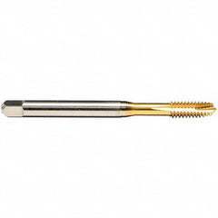 Emuge - M10x1.50 Metric 6H 3 Flute TiN Finish HSS-E Spiral Point Tap - Exact Tool & Supply