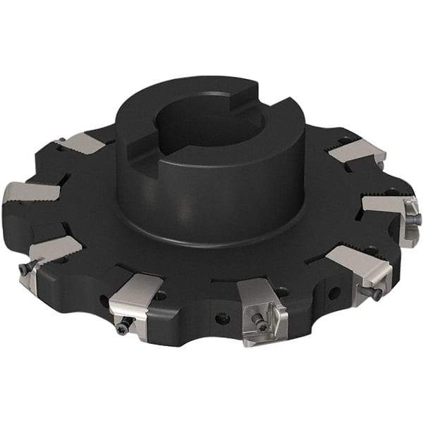 Seco - Shell Mount Connection, 0.669" Cutting Width, 43.82mm Depth of Cut, 160mm Cutter Diam, 40mm Hole Diam, 5 Tooth Indexable Slotting Cutter - R335.25 Toolholder, XNHQ 1407 Insert, Right Hand Cutting Direction - Exact Tool & Supply
