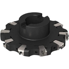 Seco - Shell Mount Connection, 0.669" Cutting Width, 43.82mm Depth of Cut, 160mm Cutter Diam, 40mm Hole Diam, 5 Tooth Indexable Slotting Cutter - R335.25 Toolholder, XNHQ 1407 Insert, Right Hand Cutting Direction - Exact Tool & Supply