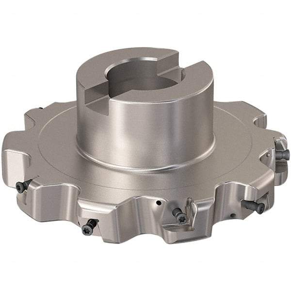 Seco - Shell Mount Connection, 0.787" Cutting Width, 32.81mm Depth of Cut, 125mm Cutter Diam, 32mm Hole Diam, 5 Tooth Indexable Slotting Cutter - R335.25 Toolholder, XNHQ 12 Insert, Right Hand Cutting Direction - Exact Tool & Supply