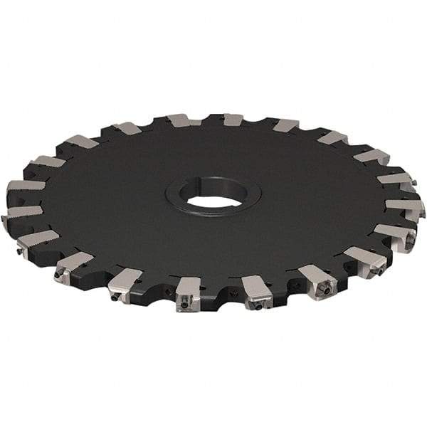 Seco - Arbor Hole Connection, 17/32" Cutting Width, 121.04mm Depth of Cut, 315mm Cutter Diam, 50mm Hole Diam, 10 Tooth Indexable Slotting Cutter - R335.25 Toolholder, XNHQ 1407 Insert, Neutral Cutting Direction - Exact Tool & Supply