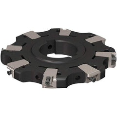Seco - Arbor Hole Connection, 17/32" Cutting Width, 32.92mm Depth of Cut, 125mm Cutter Diam, 40mm Hole Diam, 4 Tooth Indexable Slotting Cutter - R335.25 Toolholder, XNHQ 1407 Insert, Neutral Cutting Direction - Exact Tool & Supply