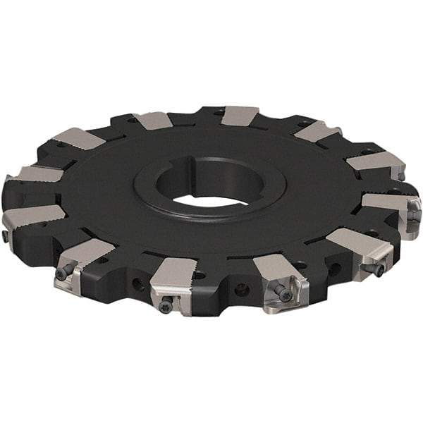 Seco - Arbor Hole Connection, 17/32" Cutting Width, 50.54mm Depth of Cut, 160mm Cutter Diam, 40mm Hole Diam, 6 Tooth Indexable Slotting Cutter - R335.25 Toolholder, XNHQ 1407 Insert, Neutral Cutting Direction - Exact Tool & Supply