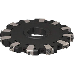 Seco - Arbor Hole Connection, 17/32" Cutting Width, 50.54mm Depth of Cut, 160mm Cutter Diam, 40mm Hole Diam, 6 Tooth Indexable Slotting Cutter - R335.25 Toolholder, XNHQ 1407 Insert, Neutral Cutting Direction - Exact Tool & Supply