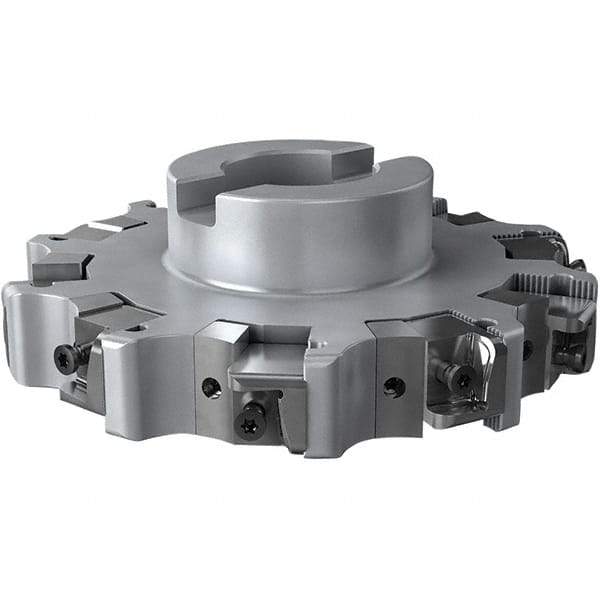 Seco - Shell Mount Connection, 1.024" Cutting Width, 43.8mm Depth of Cut, 160mm Cutter Diam, 40mm Hole Diam, 5 Tooth Indexable Slotting Cutter - R335.25 Toolholder, XNHQ 1707 Insert, Right Hand Cutting Direction - Exact Tool & Supply