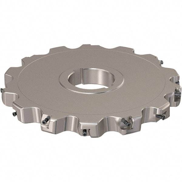 Seco - Arbor Hole Connection, 0.787" Cutting Width, 64.34mm Depth of Cut, 200mm Cutter Diam, 50mm Hole Diam, 7 Tooth Indexable Slotting Cutter - R335.25 Toolholder, XNHQ 12 Insert, Neutral Cutting Direction - Exact Tool & Supply