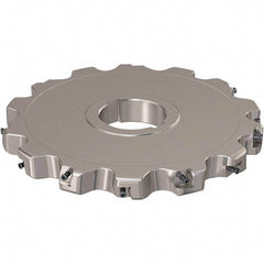 Seco - Arbor Hole Connection, 0.787" Cutting Width, 64.34mm Depth of Cut, 200mm Cutter Diam, 50mm Hole Diam, 7 Tooth Indexable Slotting Cutter - R335.25 Toolholder, XNHQ 12 Insert, Neutral Cutting Direction - Exact Tool & Supply