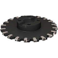 Seco - Shell Mount Connection, 17/32" Cutting Width, 91.48mm Depth of Cut, 315mm Cutter Diam, 60mm Hole Diam, 10 Tooth Indexable Slotting Cutter - R335.25 Toolholder, XNHQ 1407 Insert, Right Hand Cutting Direction - Exact Tool & Supply