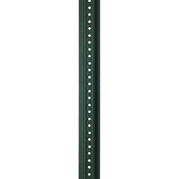 Nucor - 7' High, Powder Coated Traffic Sign Post - Steel, 3/8" Hole Diam, Green - Exact Tool & Supply