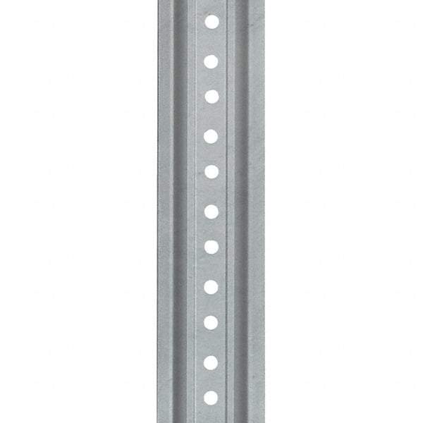 Nucor - 6' High, Galvanized Traffic Sign Post - Steel, 3/8" Hole Diam, Silver - Exact Tool & Supply