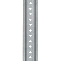 Nucor - 6' High, Galvanized Traffic Sign Post - Steel, 3/8" Hole Diam, Silver - Exact Tool & Supply