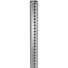TAPCO - 12' High, Galvanized Traffic Sign Post - Steel, 7/16" Hole Diam, Silver - Exact Tool & Supply