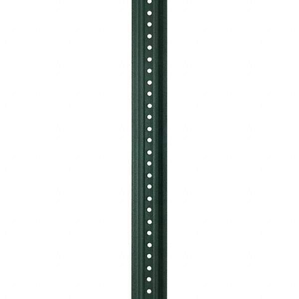 Nucor - 10' High, Powder Coated Traffic Sign Post - Steel, 3/8" Hole Diam, Green - Exact Tool & Supply