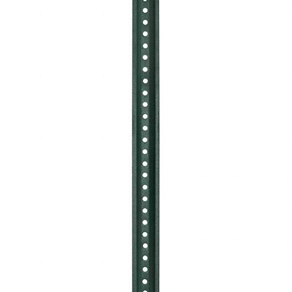 Nucor - 8' High, Powder Coated Traffic Sign Post - Steel, 3/8" Hole Diam, Green - Exact Tool & Supply