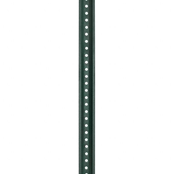 Nucor - 7' High, Powder Coated Traffic Sign Post - Steel, 3/8" Hole Diam, Green - Exact Tool & Supply