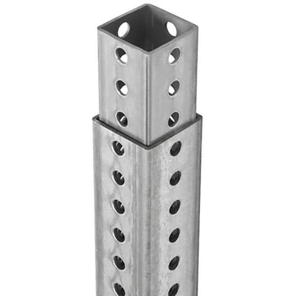 TAPCO - 3' High, Galvanized Traffic Sign Post Base - Steel, 7/16" Hole Diam, Silver - Exact Tool & Supply