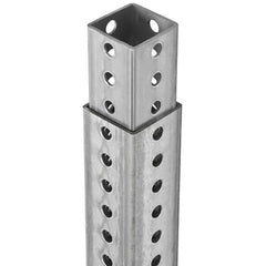 TAPCO - 3' High, Galvanized Traffic Sign Post Base - Steel, 7/16" Hole Diam, Silver - Exact Tool & Supply