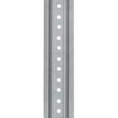 Nucor - 8' High, Galvanized Traffic Sign Post - Steel, 3/8" Hole Diam, Silver - Exact Tool & Supply
