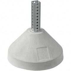 TAPCO - Galvanized Traffic Sign Post - Steel/Concrete, Compatible with 24" High x 24" Wide Signs, 7/16" Hole Diam, Silver & Gray - Exact Tool & Supply