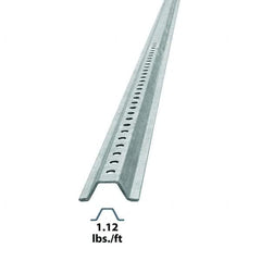 Nucor - 6' High, Galvanized Traffic Sign Post - Steel, 3/8" Hole Diam, Silver - Exact Tool & Supply