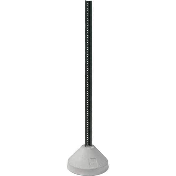 TAPCO - 6' High, Powder Coated Traffic Sign Post Base - Steel/Concrete, Compatible with 24" High x 24" Wide Signs, 3/8" Hole Diam, Green & Gray - Exact Tool & Supply