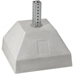 TAPCO - 2' High, Galvanized Traffic Sign Post Base - Steel/Concrete, Compatible with 30" High x 30" Wide Signs, 7/16" Hole Diam, Silver & Gray - Exact Tool & Supply