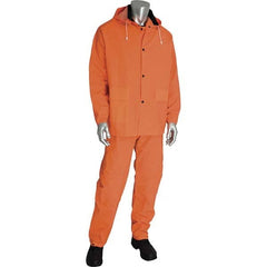 Falcon - Size L Hi-Vis Orange Waterproof Three Piece Suit - Exact Tool & Supply